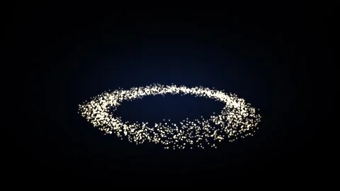Hypnotic Particle Ring Orbiting in Deep Space Stock Footage 323730678