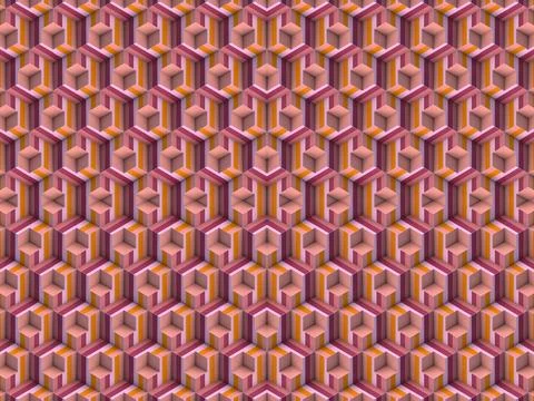 Hypnotic pattern of hexagonal modules. 3d rendering digital illustration Illustrazione stock