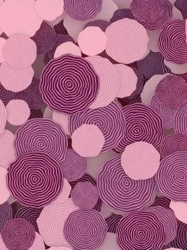 Hypnotic pattern of retro circles with tree rings 3d render digital illustration Stock Illustration