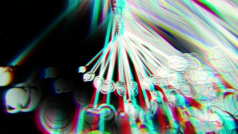 Hypnotic Pendulum with Swaying Ring-Like Shapes and Surreal Effects Stock Footage 304699850