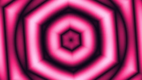 Hypnotic Pink Neon Geometric Hexagon Tunnel Animation Stock Footage 340899367