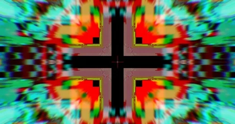 Hypnotic Pixels. Glitch Art. VJ Loop. Stock Footage 122429542
