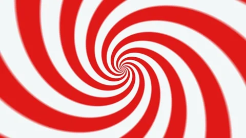 Hypnotic Pop Art Spiral Motion Loop in Bold Red and Crisp White Stock Footage 346647695