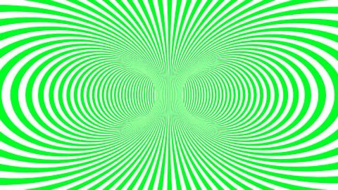 Hypnotic psychedelic illusion background with green stripes. Stock Photos