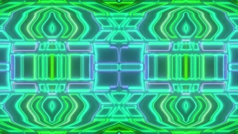 Hypnotic Psychedelic Loop – Neon Abstract Visuals | 60s VJ Animation Stock Footage 305041377