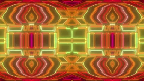 Hypnotic Psychedelic Loop – Neon Abstract Visuals | 60s VJ Animation Stock Footage 305041388