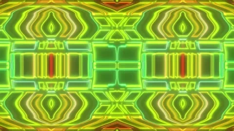 Hypnotic Psychedelic Loop – Neon Abstract Visuals | 60s VJ Animation Stock Footage 305041389