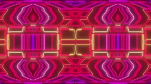 Hypnotic Psychedelic Loop – Neon Abstract Visuals | 60s VJ Animation Stock Footage 305041390