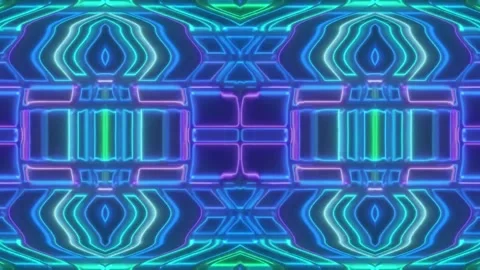 Hypnotic Psychedelic Loop – Neon Abstract Visuals | 60s VJ Animation Stock Footage 305041650