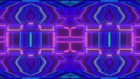 Hypnotic Psychedelic Loop – Neon Abstract Visuals | 60s VJ Animation Stock Footage 305041654
