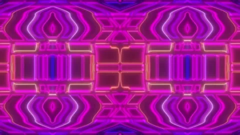 Hypnotic Psychedelic Loop – Neon Abstract Visuals | 60s VJ Animation Stock Footage 305041815
