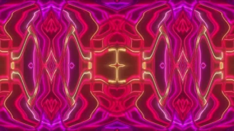 Hypnotic Psychedelic Loop – Neon Abstract Visuals | 60s VJ Animation Stock Footage 305041816