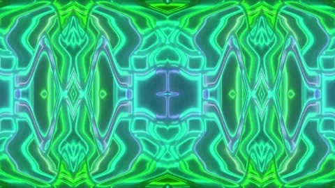 Hypnotic Psychedelic Loop – Neon Abstract Visuals | 60s VJ Animation Stock Footage 305042413