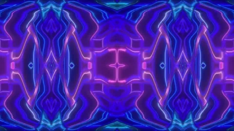 Hypnotic Psychedelic Loop – Neon Abstract Visuals | 60s VJ Animation Stock Footage 305042446
