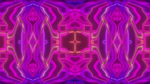 Hypnotic Psychedelic Loop – Neon Abstract Visuals | 60s VJ Animation Stock Footage 305042851