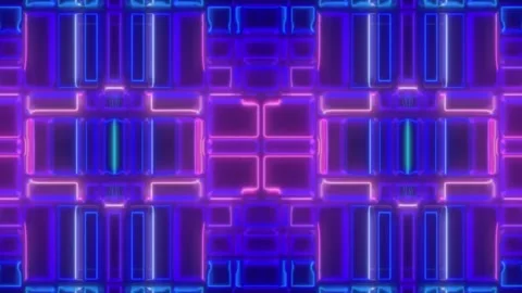 Hypnotic Psychedelic Loop – Neon Abstract Visuals | 60s VJ Animation Stock Footage 305043124