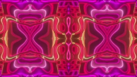 Hypnotic Psychedelic Loop – Neon Abstract Visuals | 60s VJ Animation Stock Footage 305043126