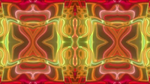 Hypnotic Psychedelic Loop – Neon Abstract Visuals | 60s VJ Animation Stock Footage 305043205