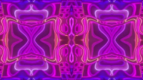 Hypnotic Psychedelic Loop – Neon Abstract Visuals | 60s VJ Animation Stock Footage 305044075