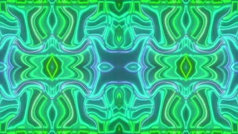 Hypnotic Psychedelic Loop – Neon Abstract Visuals | 60s VJ Animation Stock Footage 305046036