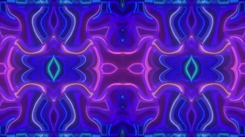 Hypnotic Psychedelic Loop – Neon Abstract Visuals | 60s VJ Animation Stock Footage 305046090