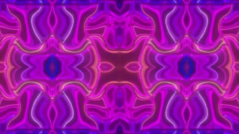 Hypnotic Psychedelic Loop – Neon Abstract Visuals | 60s VJ Animation Stock Footage 305046093