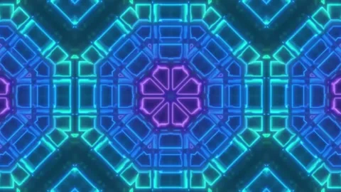 Hypnotic Psychedelic Loop – Neon Abstract Visuals | 60s VJ Animation Stock Footage 305047781
