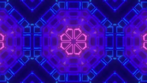 Hypnotic Psychedelic Loop – Neon Abstract Visuals | 60s VJ Animation Stock Footage 305047969