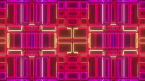 Hypnotic Psychedelic Loop – Neon Abstract Visuals | 60s VJ Animation Stock Footage 305048040