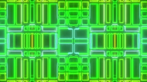 Hypnotic Psychedelic Loop – Neon Abstract Visuals | 60s VJ Animation Stock Footage 305048252