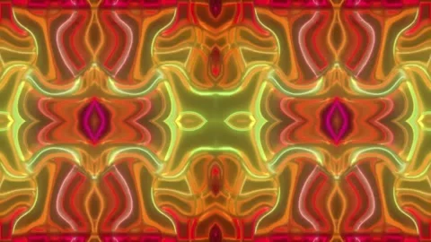 Hypnotic Psychedelic Loop – Neon Abstract Visuals | 60s VJ Animation Stock Footage 305048516