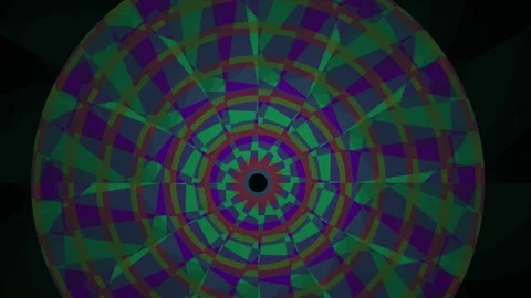 Hypnotic Psychedelic Mandala Pattern Animation with Vibrant Colors. Stock Footage 334533587