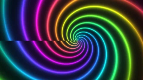 Hypnotic psychedelic spiral waves background in motion loop Stock Footage 341585347