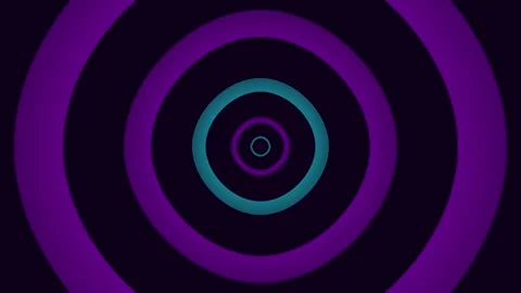 Hypnotic pulsating concentric circles in deep purple and teal expanding inw.. Stock Footage 340941775