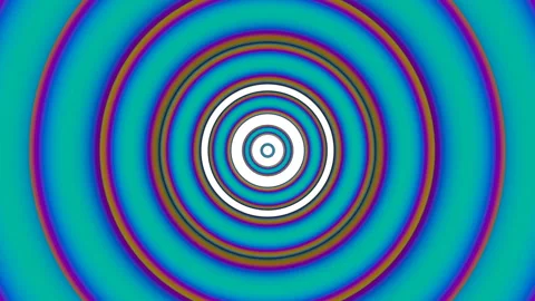 Hypnotic pupil of the eye. Pulsating laser concentric circles. Video stock 127984754