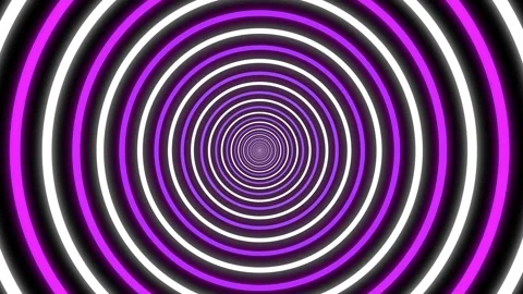 Hypnotic Purple and White Concentric Circles - Tunnel Effect Background Video stock 310544862