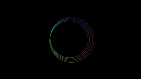 Hypnotic Rainbow Concentric Circles Animation on Black Background 库存影片 339181716