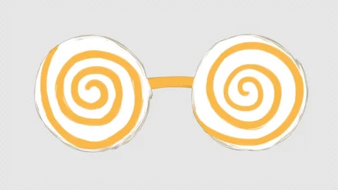 Hypnotic rainbow glasses with a rotating zigzag on a black screen. Stock Footage 242108176