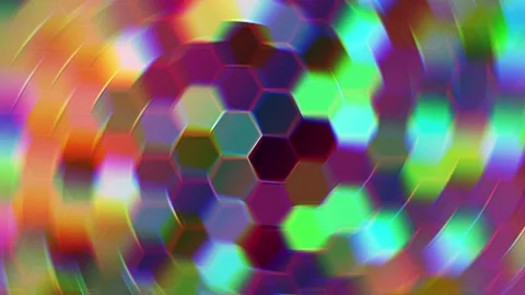 Hypnotic Rainbow Tiles Prism Effect Animation Video stock 137240710