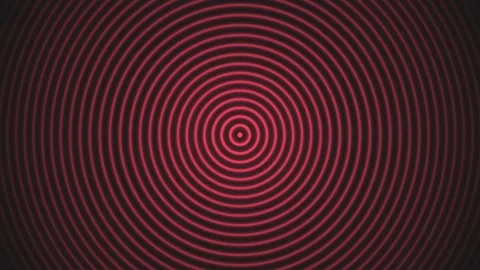 Hypnotic red and black concentric circular pattern for modern backgrounds Video stock 335118016