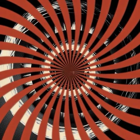 Hypnotic Red and Black Spiral Tunnel with Grunge Texture Stock Footage 334811186