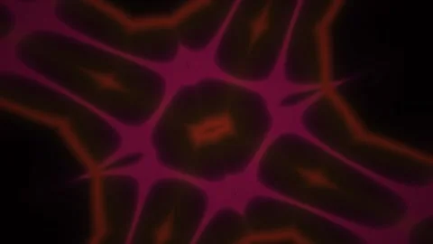 Hypnotic Red Neon Kaleidoscope Pattern Motion Background. Stock Footage 340526346
