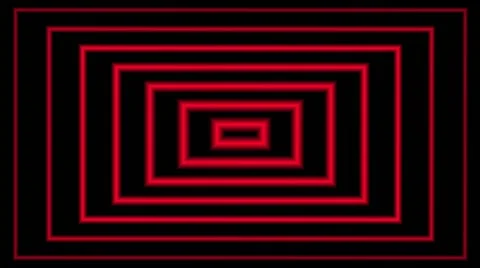 Hypnotic Red Square Tunnel Stock Footage 42455977