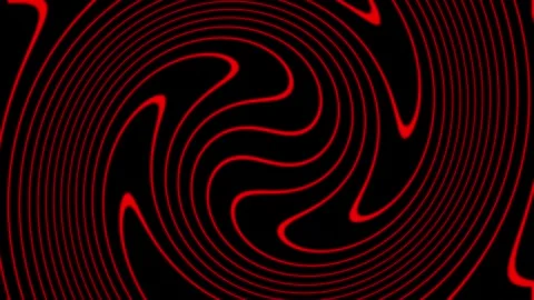 Hypnotic red swirl lines moving dynamically across a black screen creating .. Stock Footage 339751595