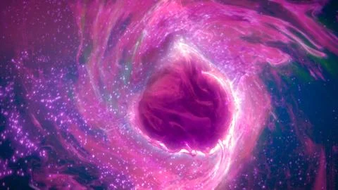 Hypnotic Rotating Abstract Pink Blue Particle Nebula Vortex Swirl Background 库存插图