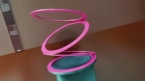 Hypnotic Rotating Patterns at Dubai's Museum of Illusions Stock Footage 333980334
