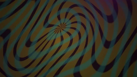 Hypnotic Rotating Spiral Pattern with Wavy Geometric Lines in Warm and Cool.. Stock Footage 340526395