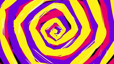 Hypnotic rotation of colorful strokes. Magical spinning artistic circular Stock Footage 334668317