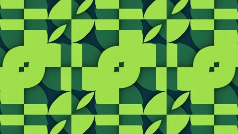 Hypnotic seamless loop animation of geometric shapes. 3d rendering 4K Stock Footage 304415949