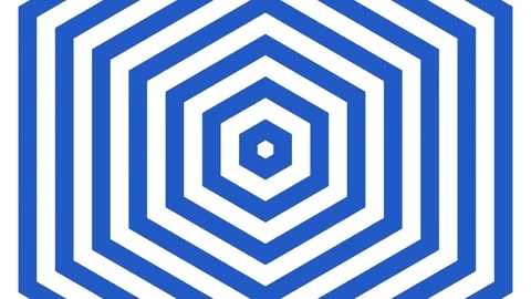 Hypnotic slowly expanding hexagons Loop blue and white Stock Footage 79019333